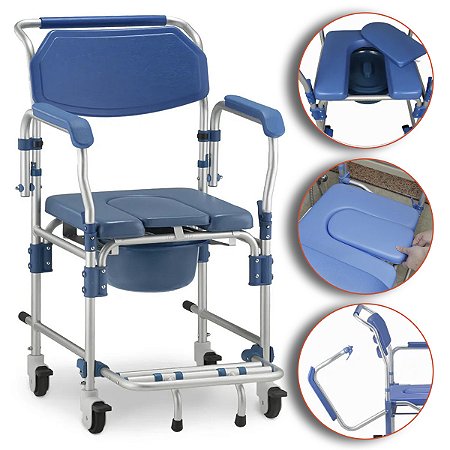 Cadeira Para Higienização D60 Em Alumínio Até 150 Kg - Dellamed