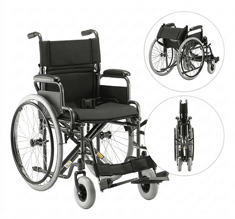 Cadeira De Rodas Modelo D400 Dobrável Até 120 Kg - Dellamed