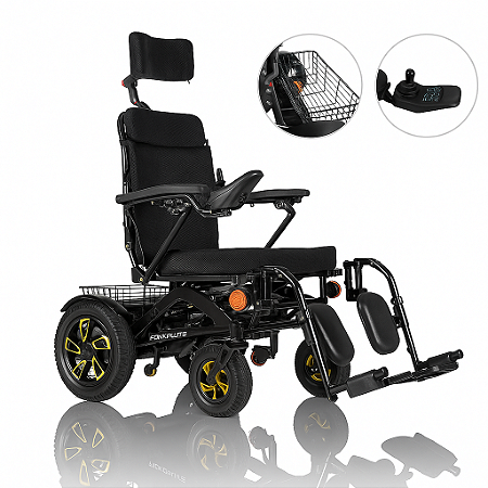 Cadeira de Rodas Motorizada Tilt Wave Preto JDH08 - Power Lite
