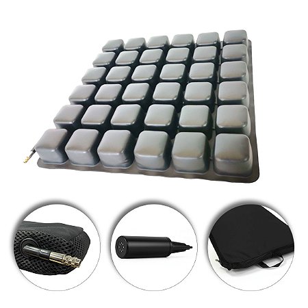 Almofada De Ar Com Células Preta Suporta Até 120Kg - Supermedy