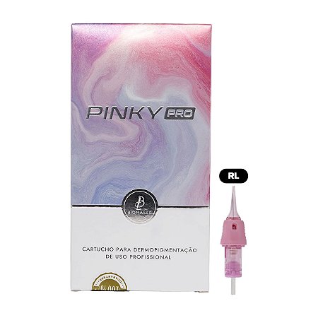 Cartucho Para Micropigmentação PINK PRO 1RL 0.40mm Cx Com 10 Unidades 4001- Biomaser
