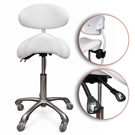 Mocho Sela Ajustável Ergonômico Com Encosto AL-A001 - Akmed
