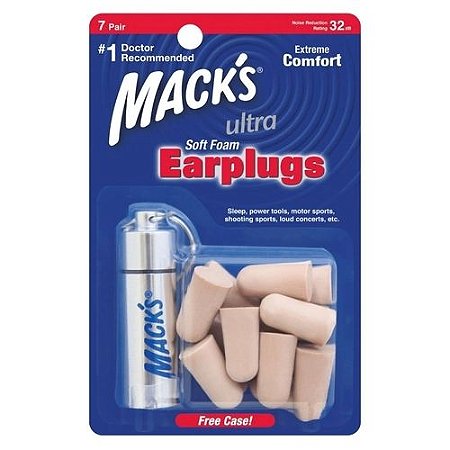 Mack's Ultra Soft Protetor Auricular 7 Pares 33 dB com Case