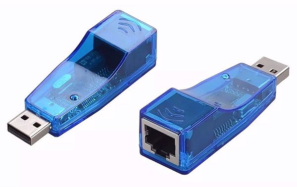 Adaptador USB 2.0 Placa de Rede Externa RJ45 Azul