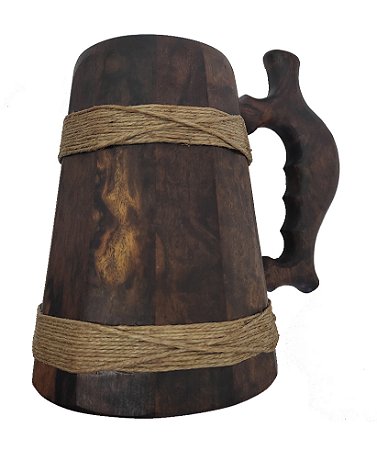 Caneca Medieval Madeira Imbuia - Vikings - Hidromel - 500ml