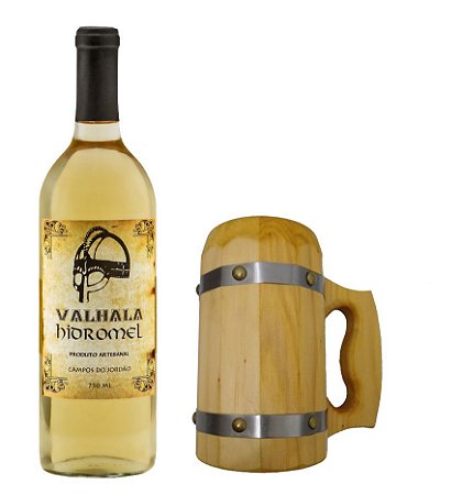 Kit: 1 Valhala Hidromel - Tradicional + 1 Caneca Madeira Pìnheiro