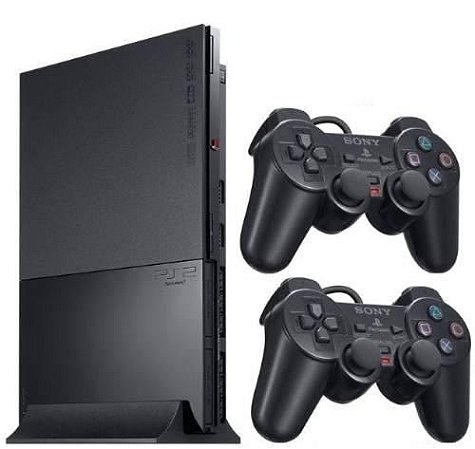 PlayStation 2 Slim Destravado Com 2 Controles Knup e 5 Jogos (usado)