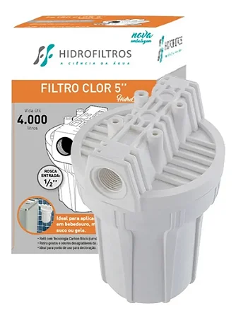 Filtro Hidrofiltros Carbon Block 5" Branco