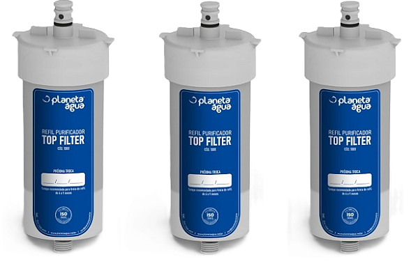 Refil ORIGINAL TOP FILTER Planeta Água (Combo 03 Unidades)