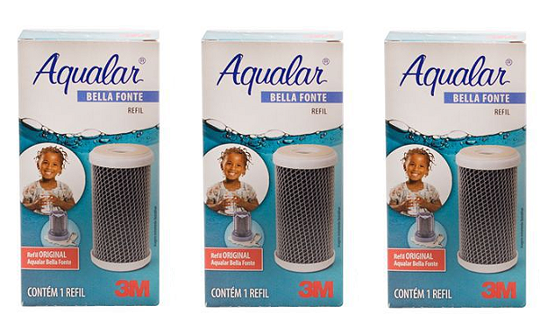 Refil ORIGINAL para Filtro Bella Fonte 3M - Aqualar (Combo 03 Unidades)