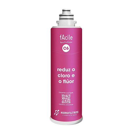 Refil ORIGINAL Facile C6 - para Reduzir o Cloro e o Flúor - Hidro Filtros