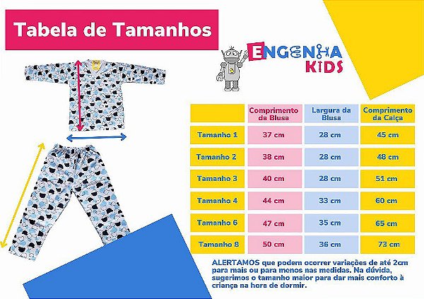 Pijama Infantil Flanelado - 4 ao 8 - Ursinho Royal