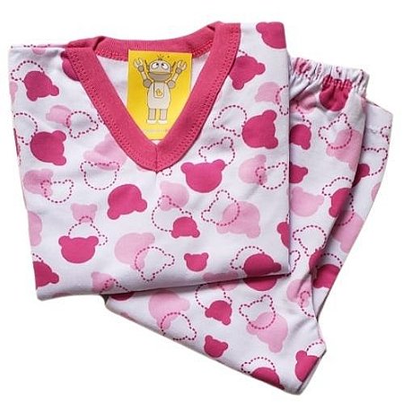 Pijama Infantil Flanelado - 1 ao 3 - Ursinho Candy