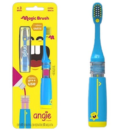 Escova Dental Infantil com Dosador de Pasta - Extra Macia - Azul