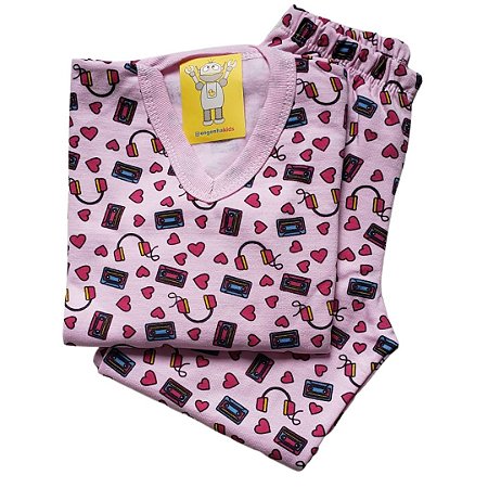 Pijama Infantil Flanelado - 4 ao 8 - Music