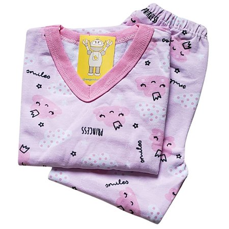 Pijama Infantil Flanelado - 1 ao 3 - Sonho Rosa