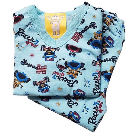 Pijama Infantil Flanelado - 1 ao 3 - Racer