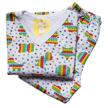 Pijama Infantil Flanelado - 1 ao 3 - Pop It