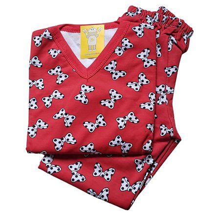 Pijama Infantil Flanelado - 4 ao 8 - Laços Red