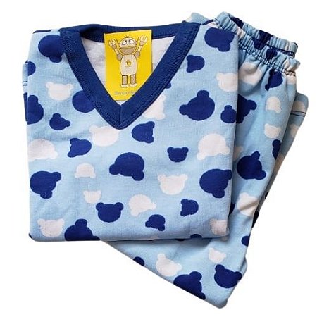 Pijama Infantil Flanelado - 10 ao 12 - Ursinho Royal