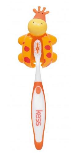 Escova dental infantil com capa bichos - GIRAFA