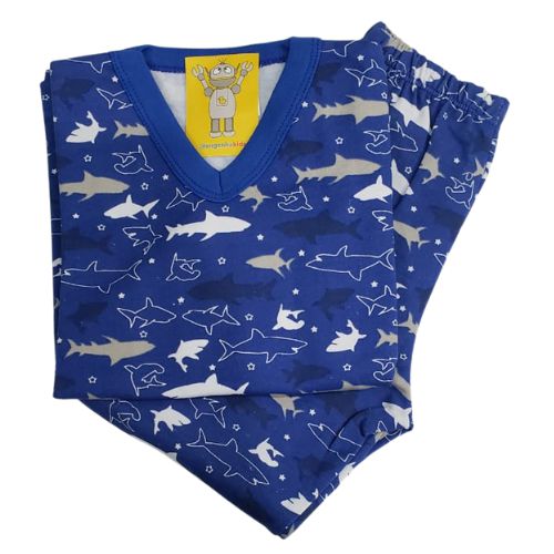 Pijama Infantil Flanelado - 4 ao 8 - Tubarão