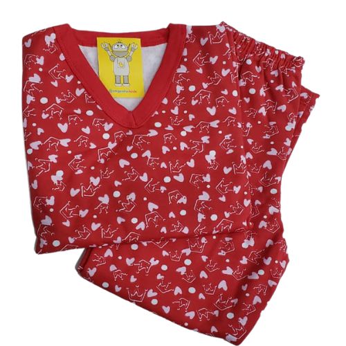 Pijama Infantil Flanelado - 4 ao 8 - Amor Red