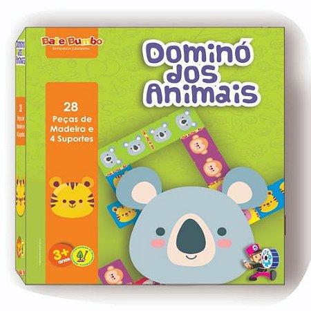 Jogo de Dominó Infantil Animais com