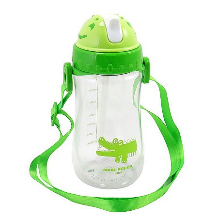 Garrafa Infantil com canudo 460ml - Jacaré