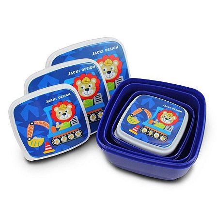 Pote para lanche Infantil com 4 Peças - Macaco