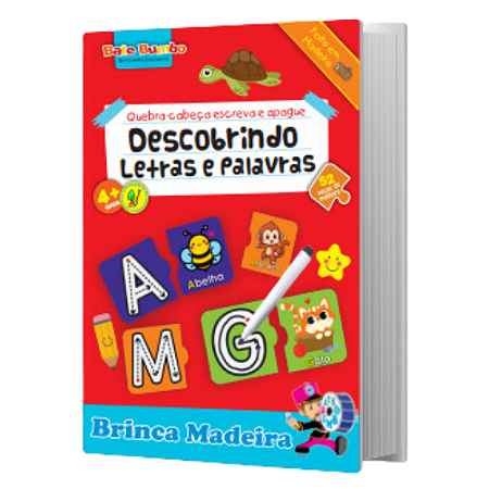 Quebra-Cabeça Alfabeto Escreva e Apague Brinquedo Infantil - Tralalá 4 Kids