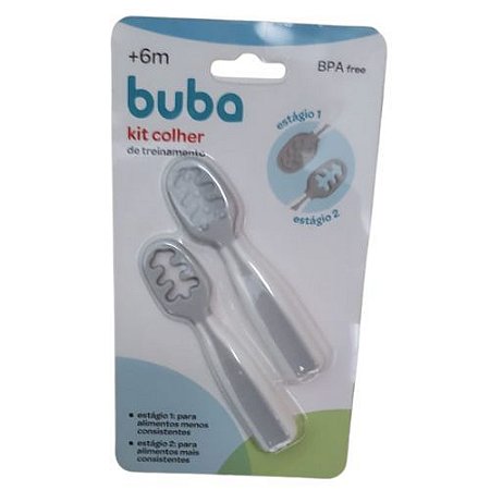 Buba Kit Colher De Treinamento Cinza : : Bebês