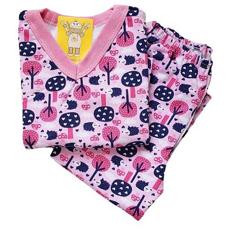 Pijama Infantil Flanelado - 4 ao 8 - Porco Espinho