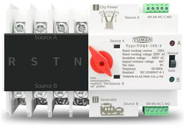 Chave Transferência Automática 125a 220v 4 Polos