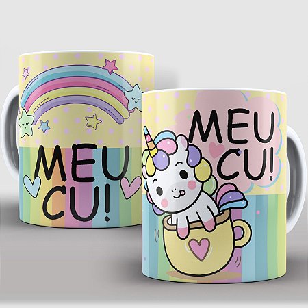 Caneca Porcelana Unicórnio Indelicado - Meu C*