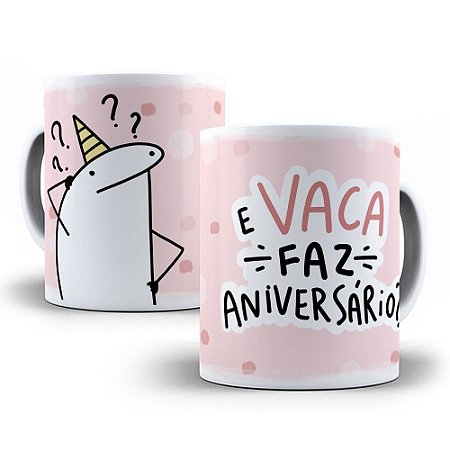Caneca Porcelana Flork - E vaca faz aniversário