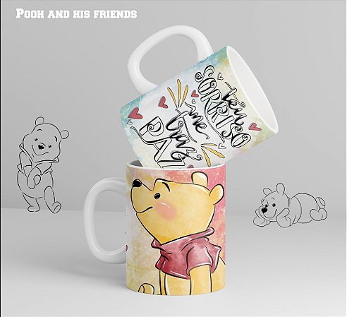 Caneca Porcelana Pooh - Teu Sorriso