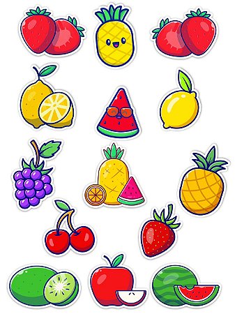 Ímãs Decorativos Frutas Gourmet Set C - 14 unid