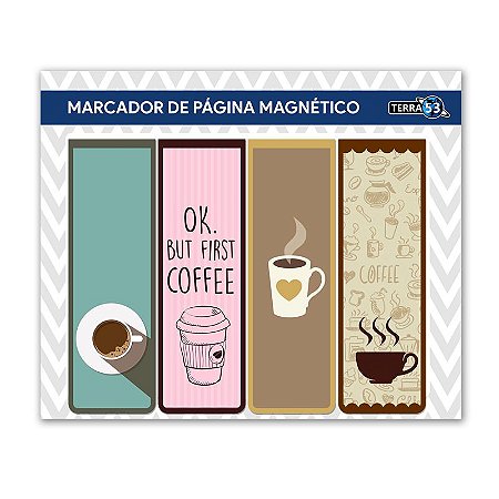 Kit Marcador de Página Magnético Café - Gourmet - KIF02