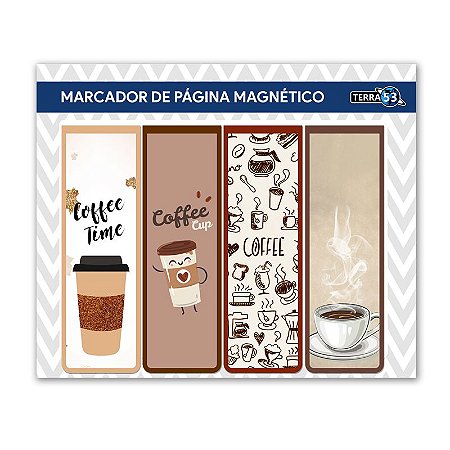 Kit Marcador de Página Magnético Café - Gourmet - KIF03