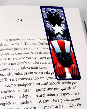 Marcador de Página Magnético Capitão América - Marvel - MQM05