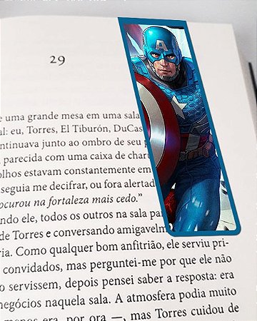Marcador de Página Magnético Capitão América - Marvel - MQM07