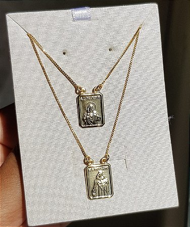 Colar Escapulário tradicional Nossa Senhora Do Carmo