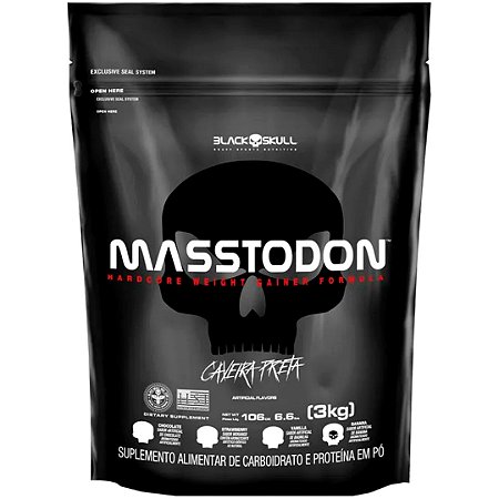 Hipercalórico Masstodon 3kg Refil - Black Skull