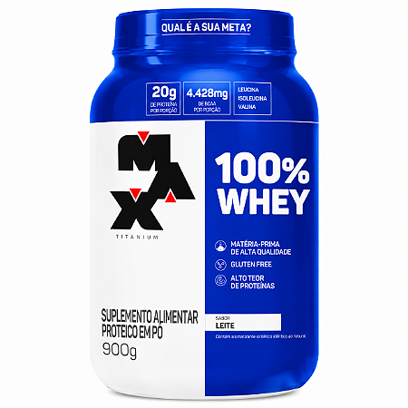 100% Whey Protein Concentrado 900g Pote - Max Titanium