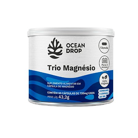 Trio Magnésio 60 Cápsulas - Ocean Drop
