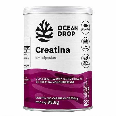 Creatina Monohidratada 180 Cápsulas - Ocean Drop