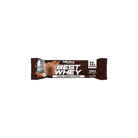 Best Whey Bar 49g Leite, Cacau e Avelã - Atlhetica Nutrition