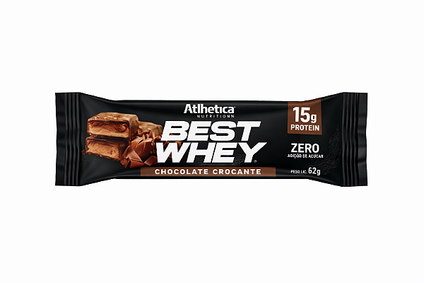 Best Whey Bar 62g Chocolate Crocante - Atlhetica Nutrition