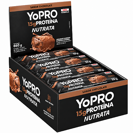 Barra de Proteína Nutrata Yopro 55g – 12 Unidades